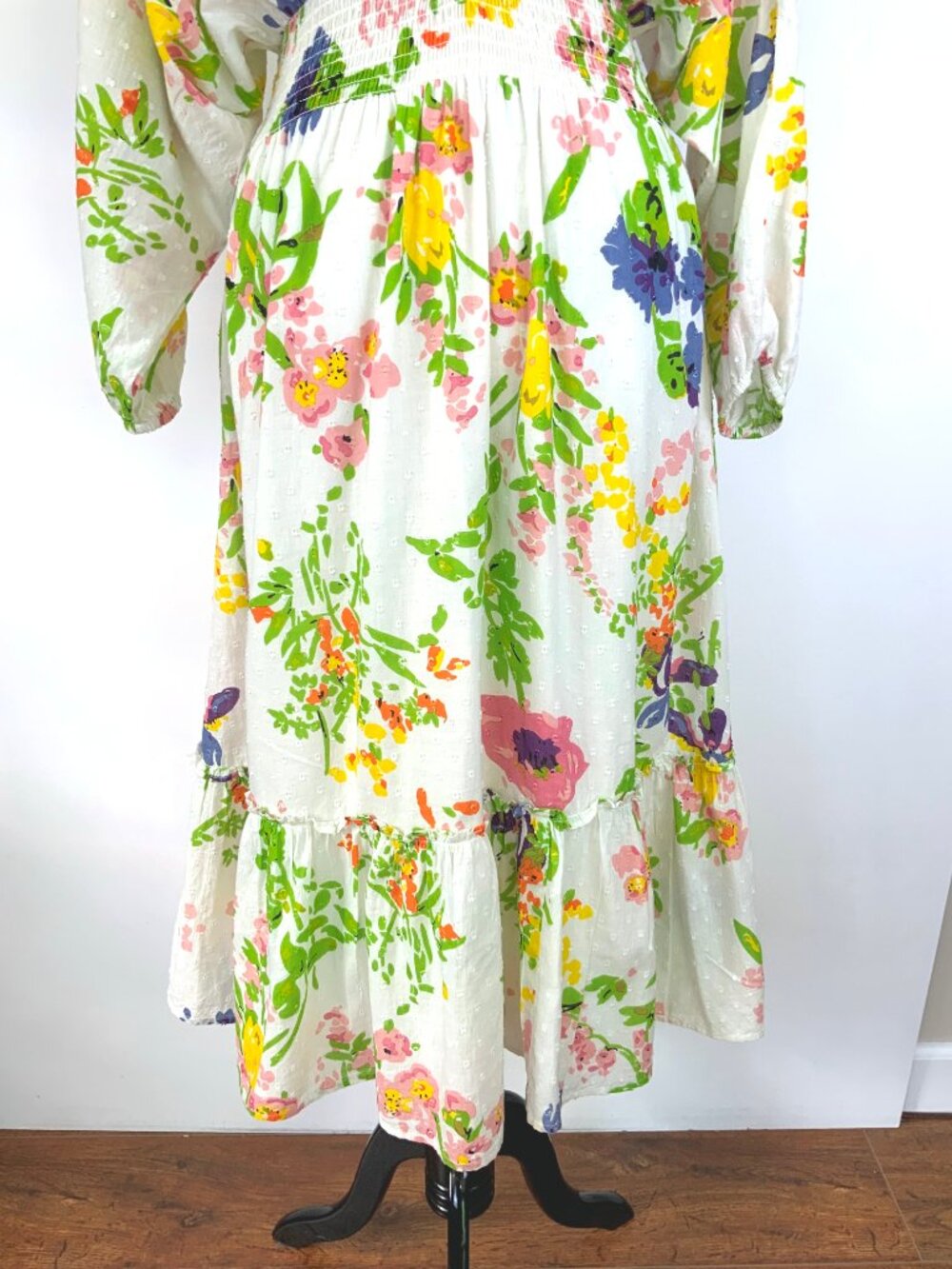 NWT Rose & Rose Dobby Floral Bohemian Cotton Maxi Dress Sz L - Picture 8 of 16
